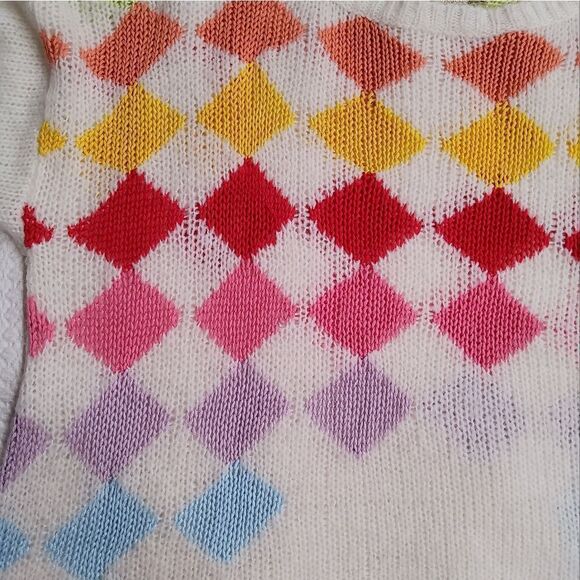 WildFox Rainbow Check Lennon Super Oversize Sweater Size S (Fit M,L) - Picture 8 of 11